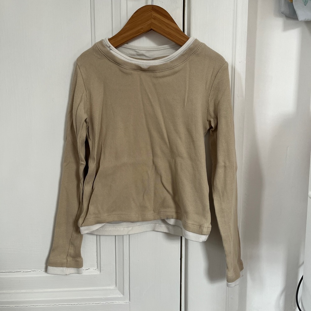 Zara Kids Beige Long Sleeve Tee